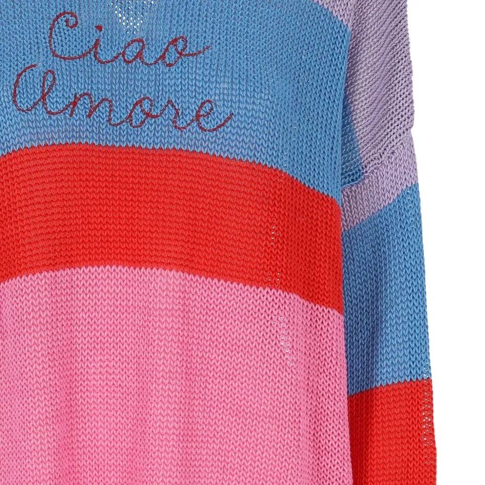 Свитер с отделкой в полоску