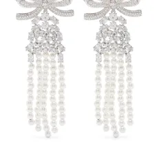 серьги с кристаллами и жемчугом