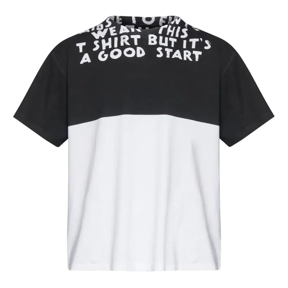 футболка с графичным принтом и вставками