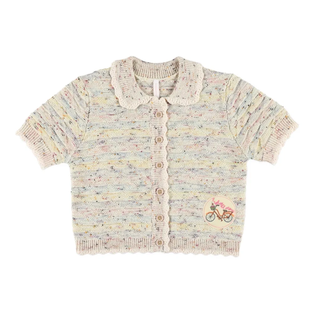 фактурный кардиган с короткими рукавами