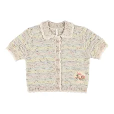 фактурный кардиган с короткими рукавами