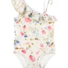 купальник на одно плечо с цветочным принтом