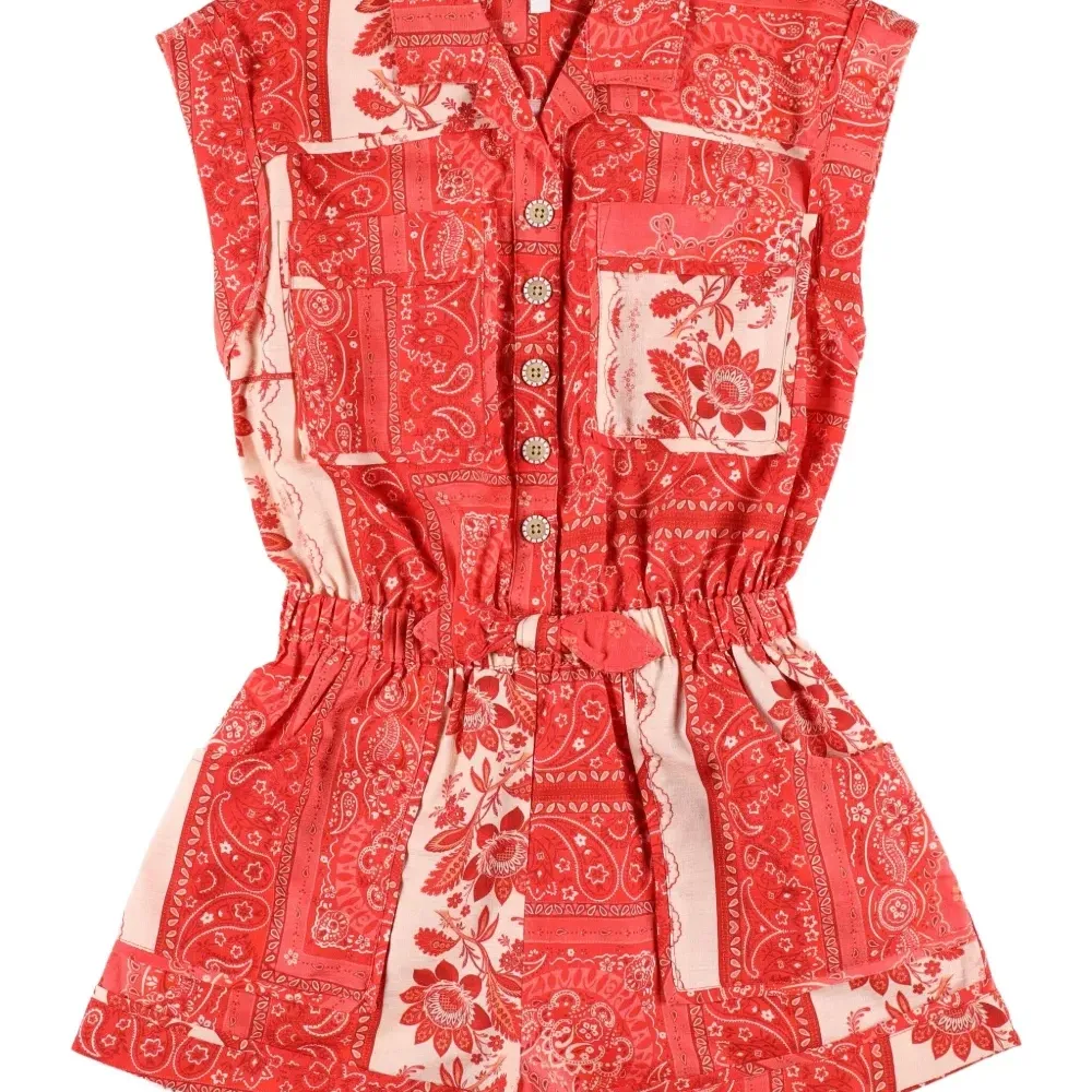 комбинезон с поясом и принтом пейсли