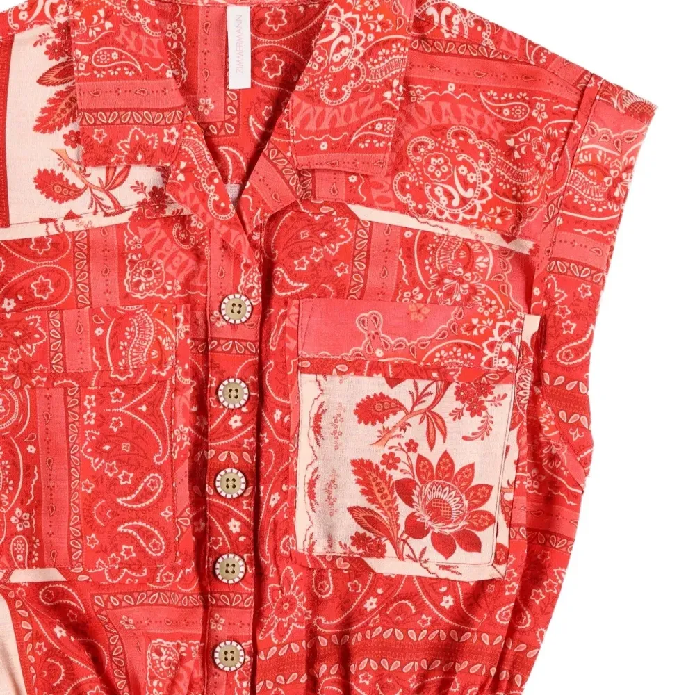 комбинезон с поясом и принтом пейсли