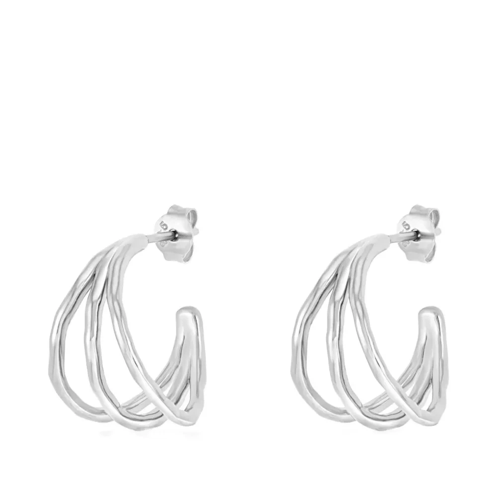 маленькие серьги-кольца Triple Row Waterfall