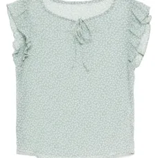 Блузка с оборками и принтом