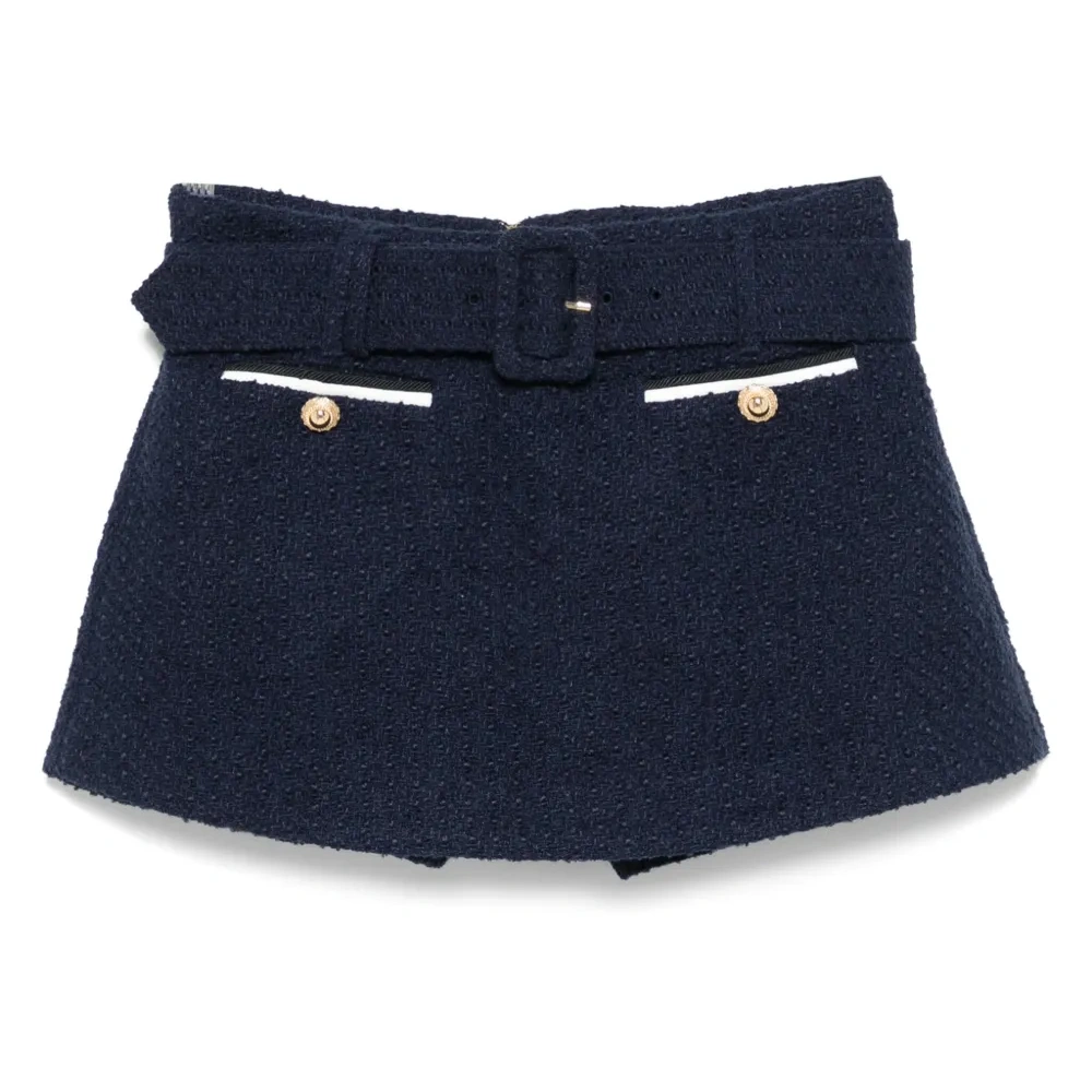 твидовые шорты-юбка