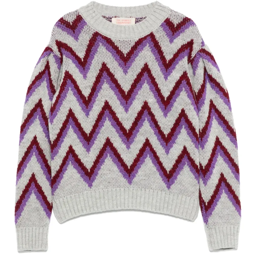 Свитер с узором зигзаг