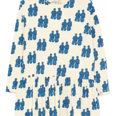 Платье мини с длинными рукавами и принтом