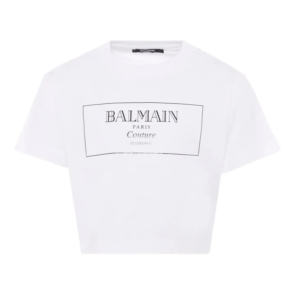 укороченная футболка с логотипом