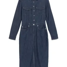 Джинсовое платье миди