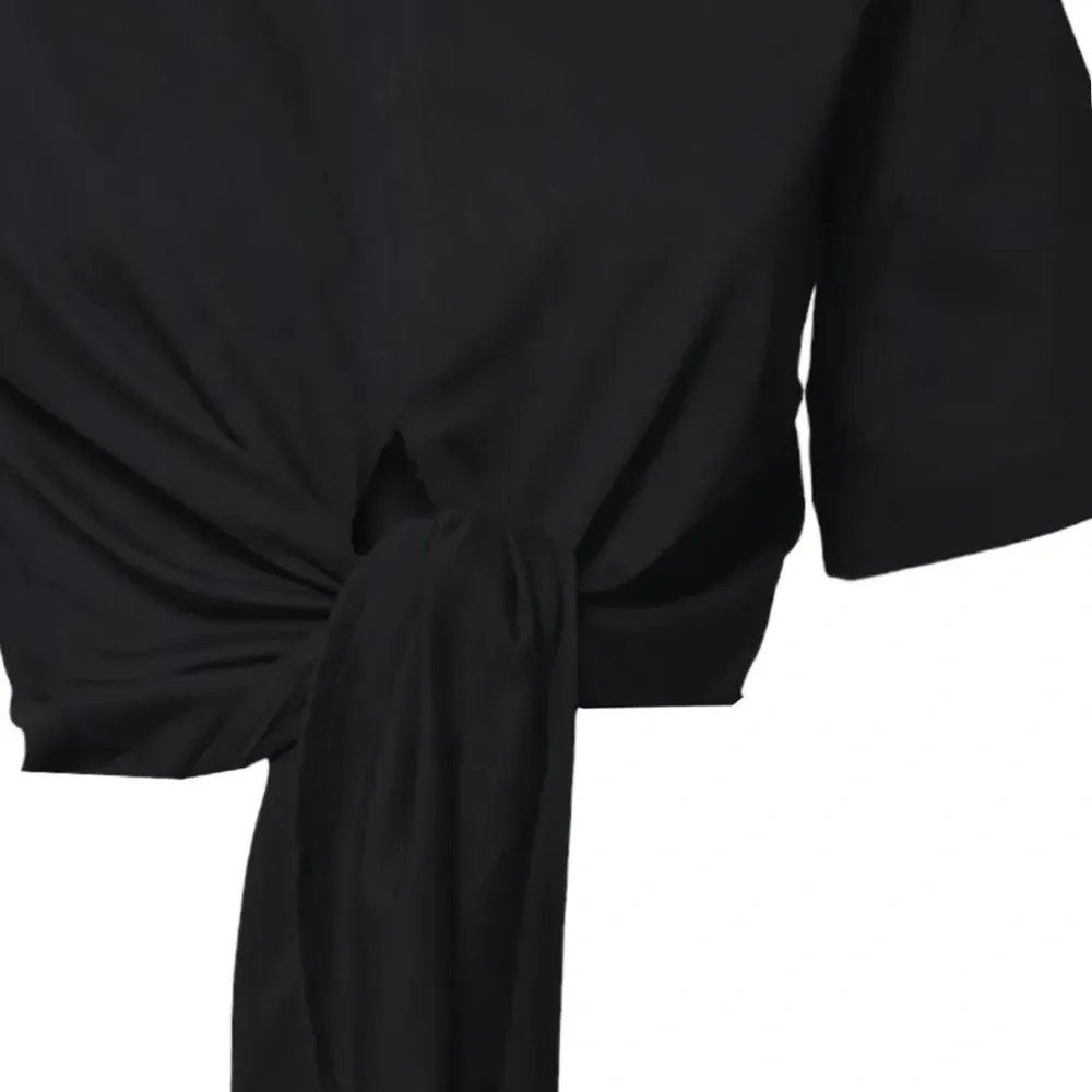 Топ с короткими рукавами и узлом