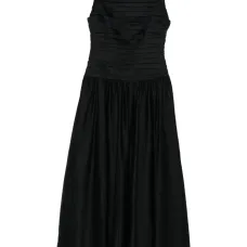 Платье миди с плиссировкой