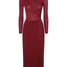 платье в рубчик