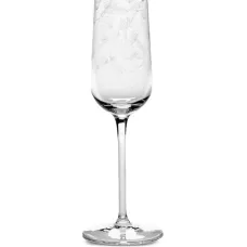 Бокал для шампанского с гравировкой в виде цветов