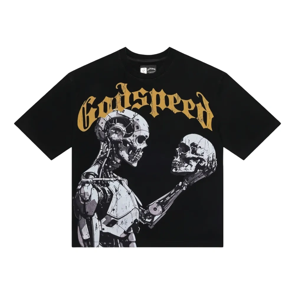 Футболка с графическим принтом "Человечество против ИИ"