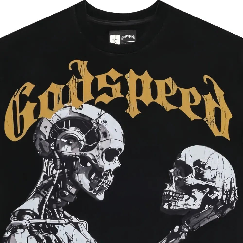 Футболка с графическим принтом "Человечество против ИИ"