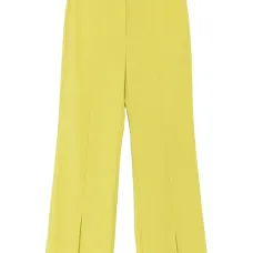 брюки прямого кроя с разрезами