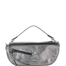 сумка-тоут на молнии с эффектом металлик