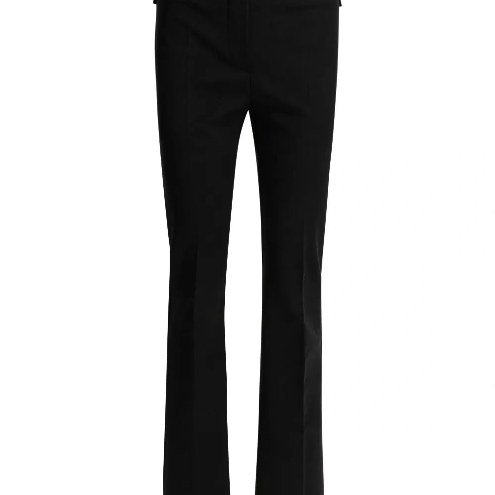 Расклешенные брюки с кожаной отделкой Расклешенные брюки с кожаной отделкой