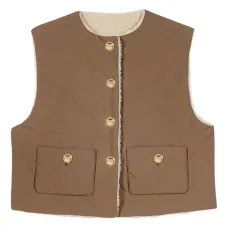 Стеганое пальто из искусственного меха