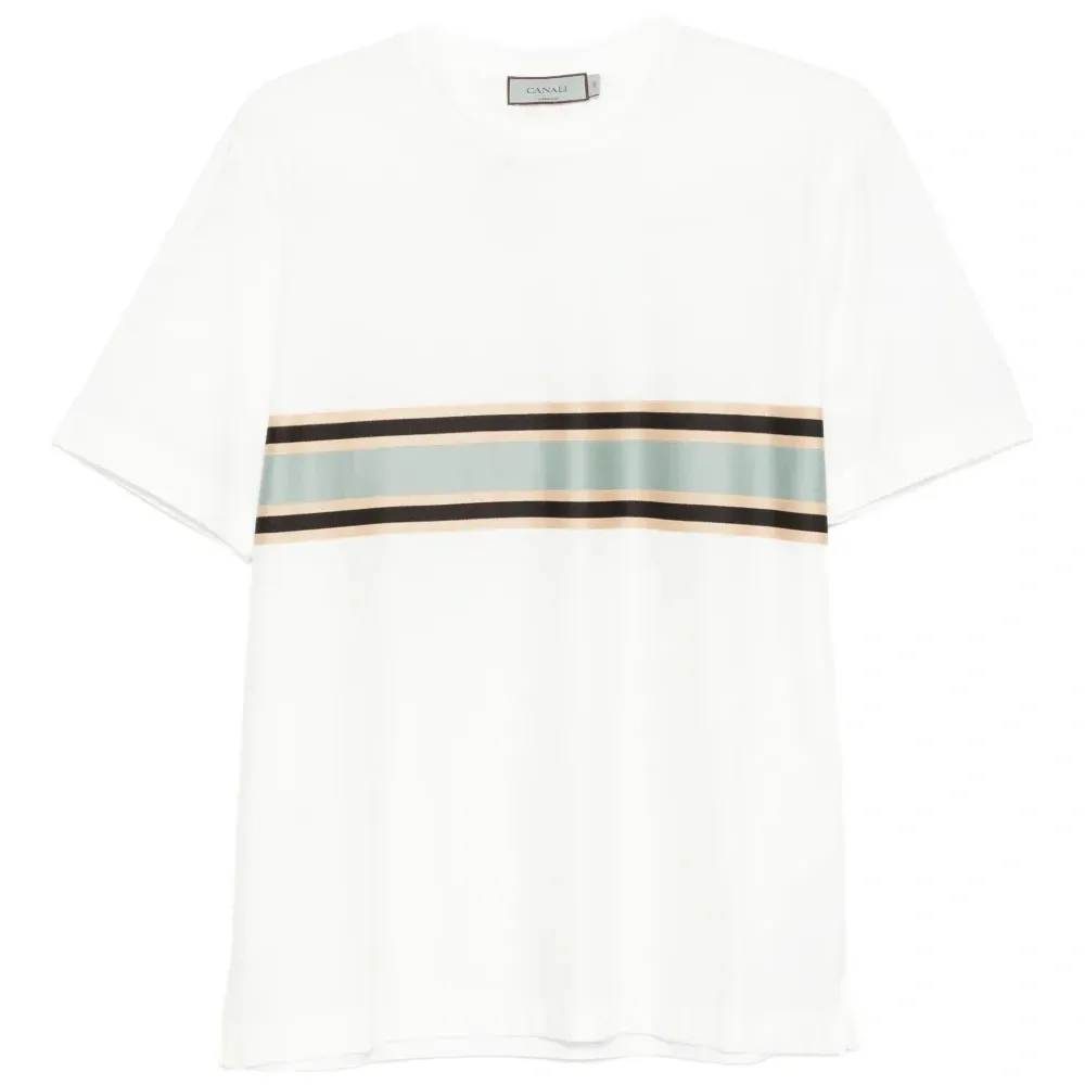 Футболка с отделкой в полоску