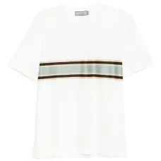 Футболка с отделкой в полоску