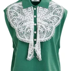 Топ Ihelly с кружевным воротником