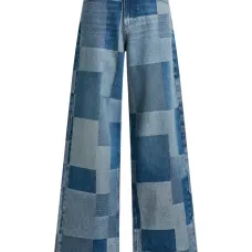 джинсы в технике пэчворк