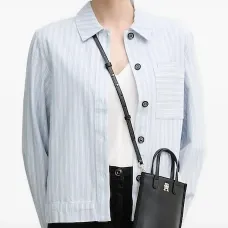 Полосатая рубашка с нагрудным карманом Полосатая рубашка с нагрудным карманом