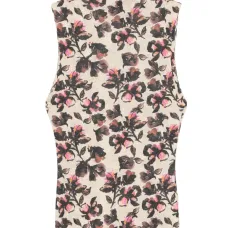 топ с высоким воротником и цветочным принтом