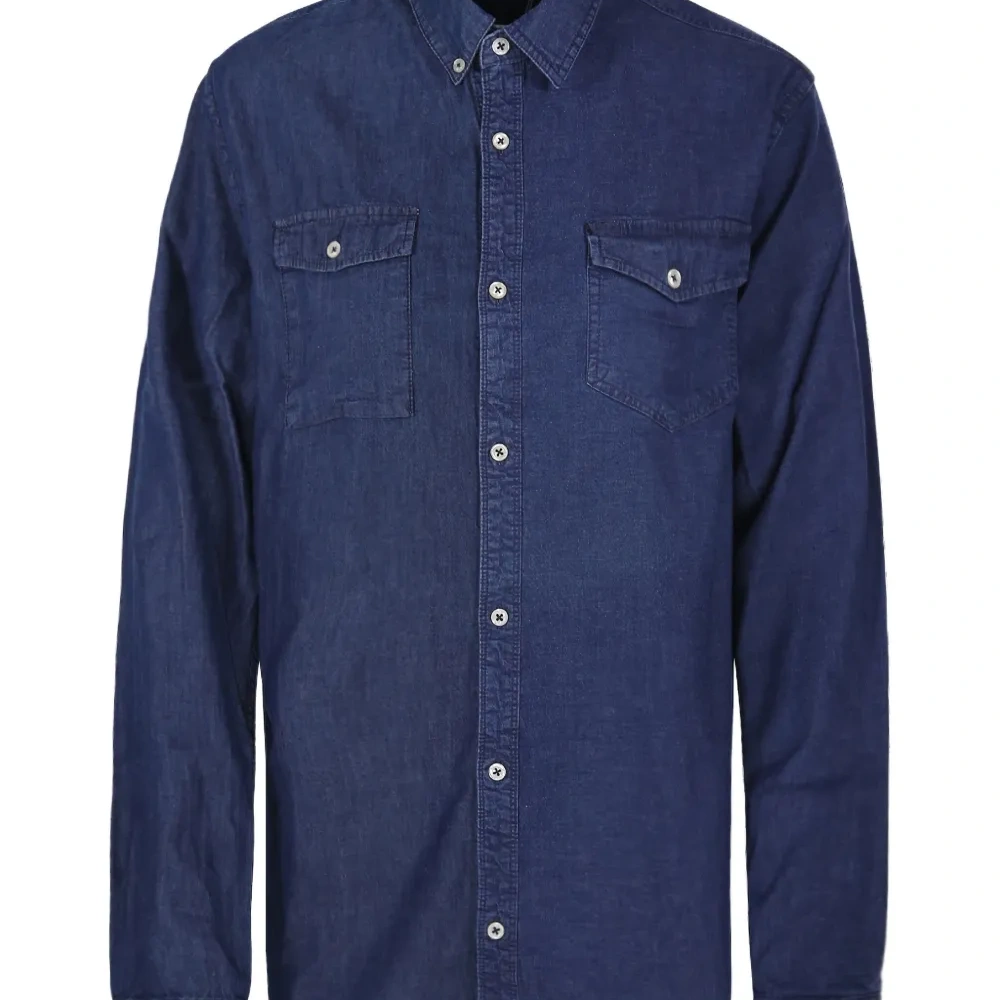 джинсовая рубашка с карманами