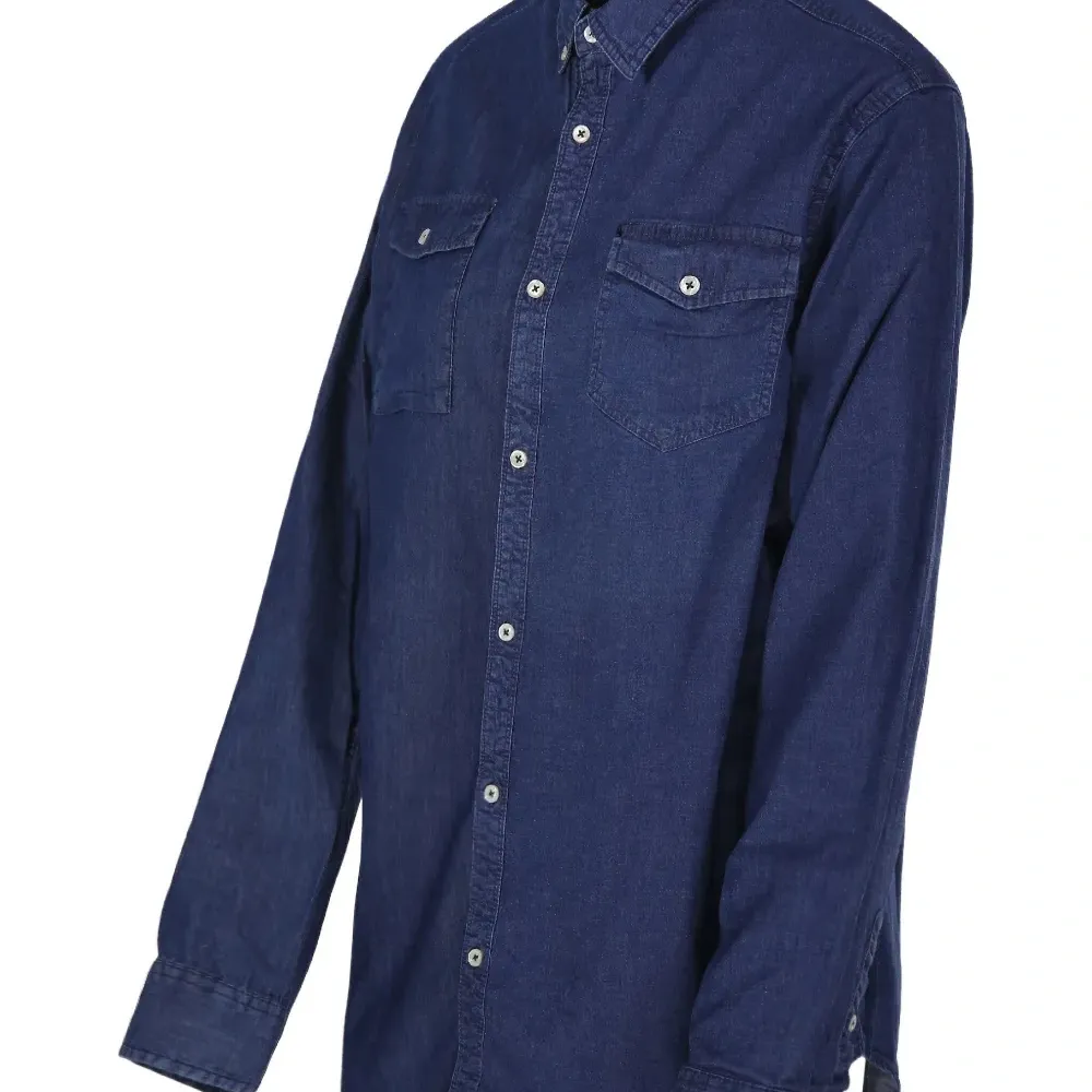 джинсовая рубашка с карманами