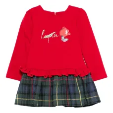 Клетчатое платье с оборками