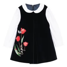 Бархатное платье с воротником Питер Пэн