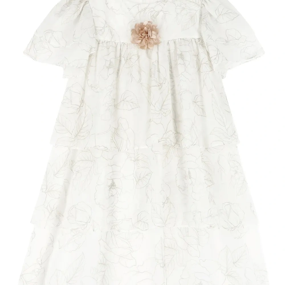 ярусное платье с цветочным узором