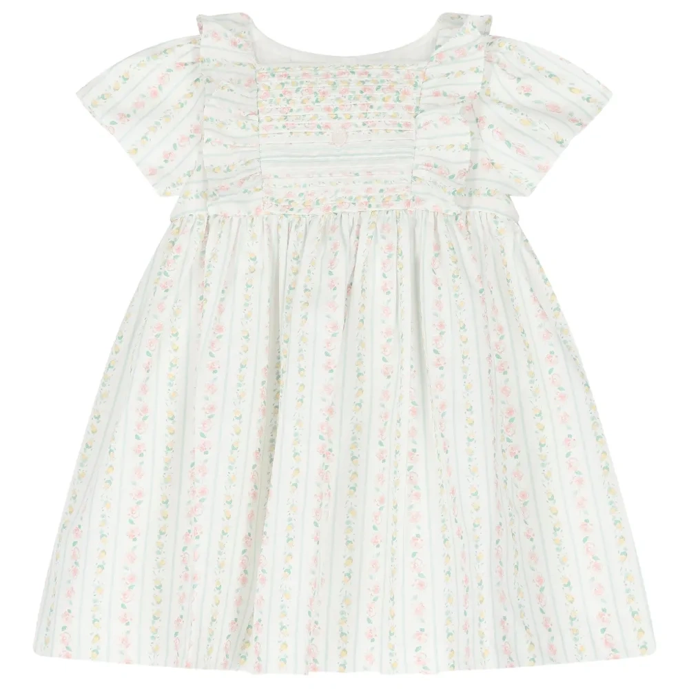 платье со сборками и цветочным принтом