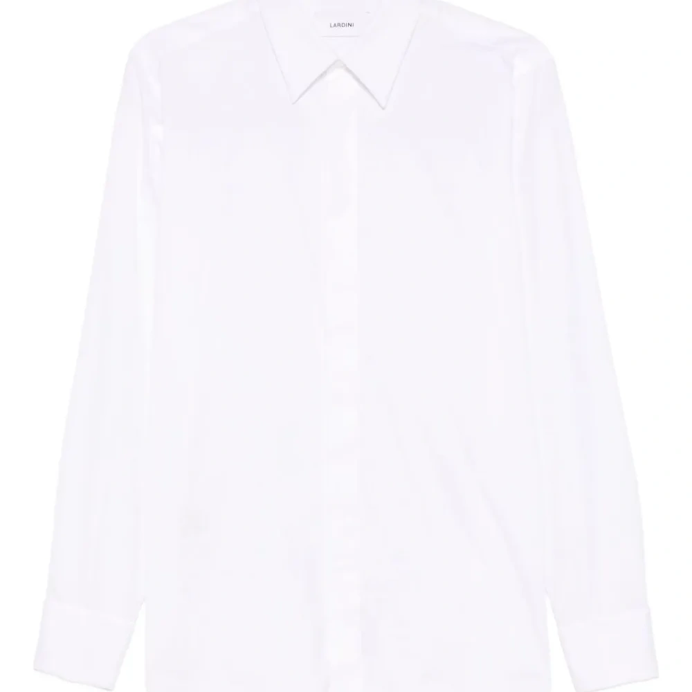 поплиновая рубашка с длинными рукавами