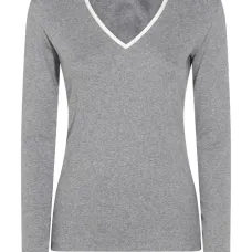 топ с V-образным вырезом и длинными рукавами