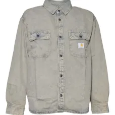 джинсовая рубашка с нашивкой-логотипом