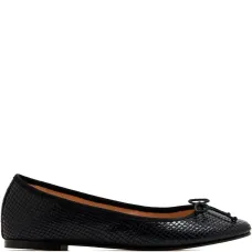 Балетки с бантом из змеиной кожи