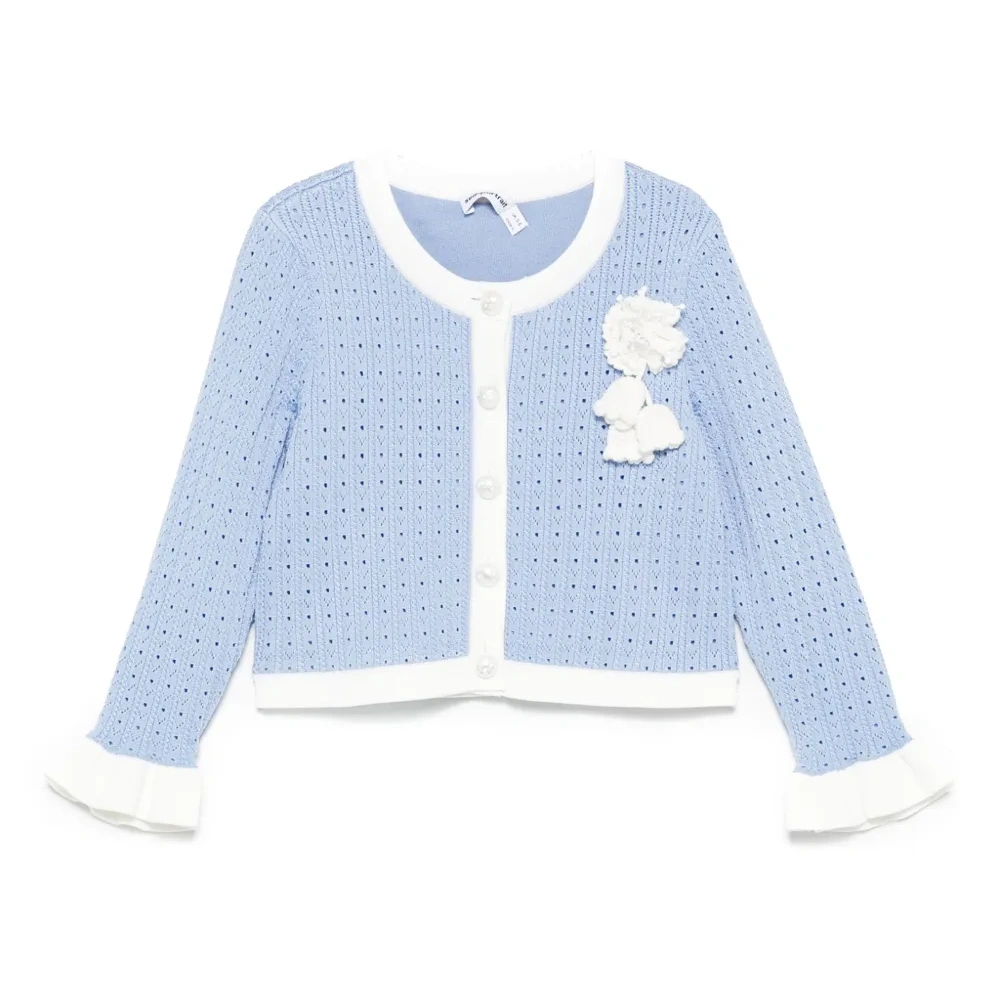 кардиган с цветочной аппликацией