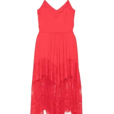 платье миди с кружевной отделкой