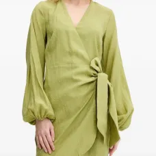 Декорированное платье мини с запахом Декорированное платье мини с запахом