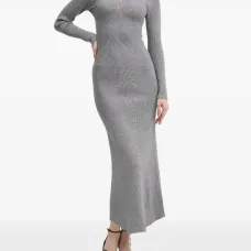 Платье макси в рубчик