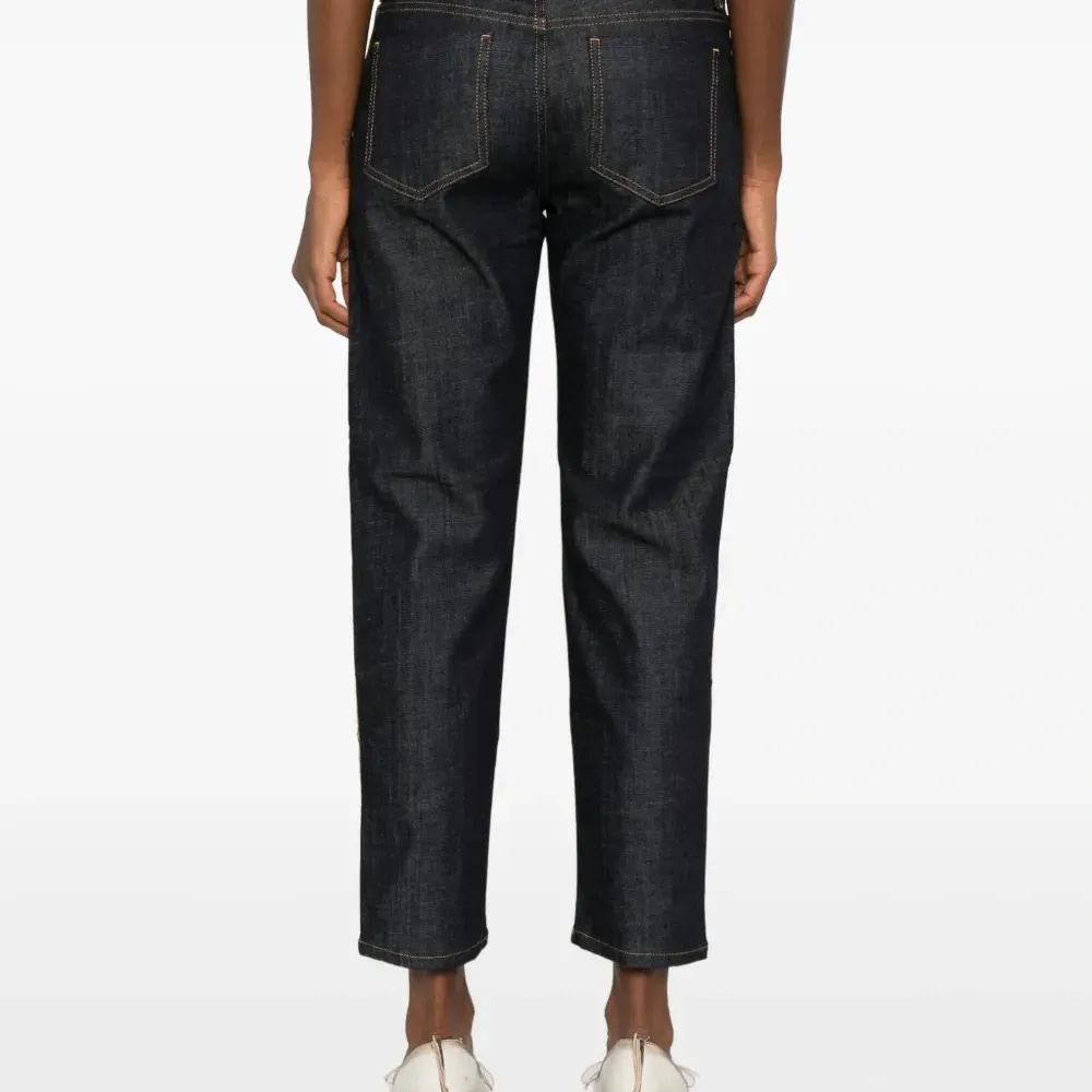 Джинсы с полосатой отделкой