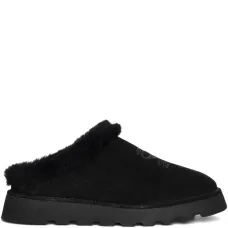 Мюли из овчины с вышивкой