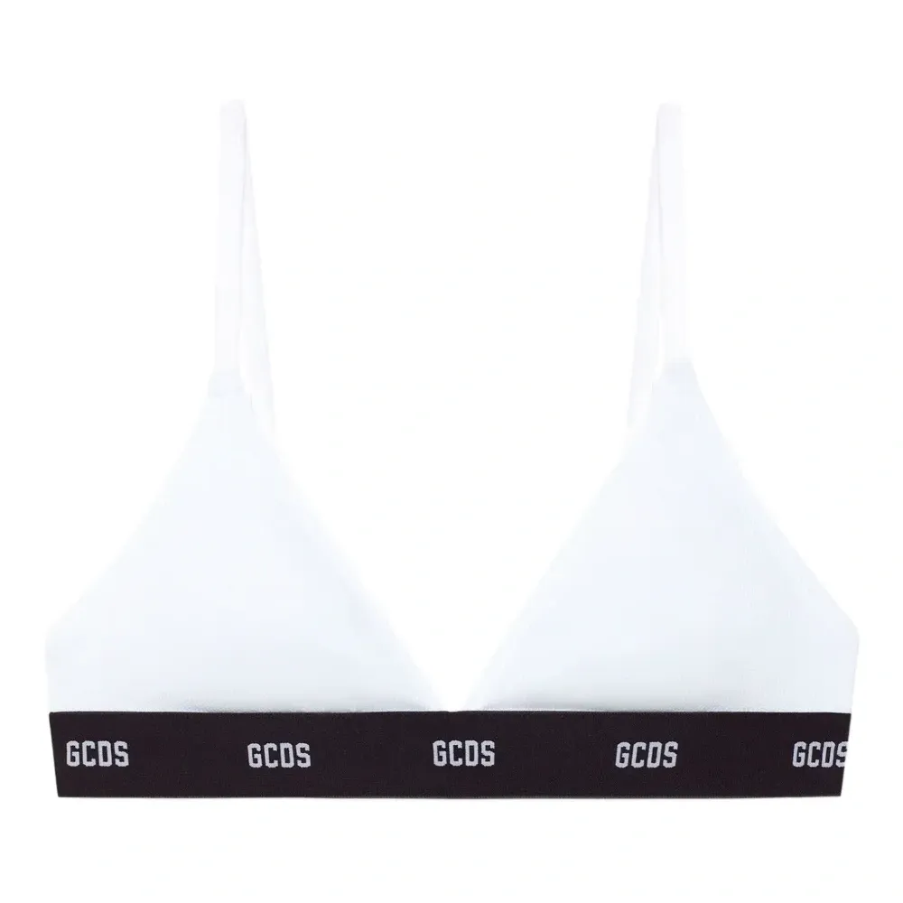 Бюстгальтер с треугольными чашками и логотипом