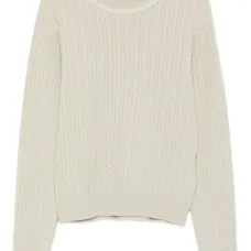 свитер фактурной вязки с круглым вырезом