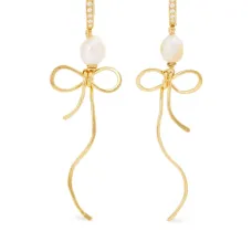 серьги-подвески с жемчугом